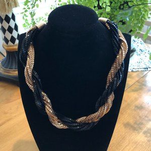 NWT - Black and goldtone twisted necklace